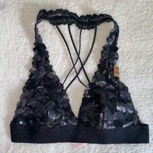 PINK bralette, size - s, color - dark blue with sliver